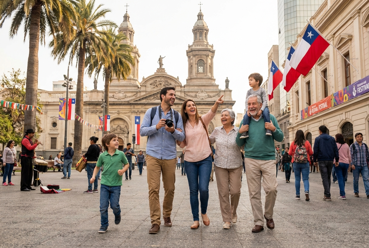 Family enjoying Parque Bicentenario